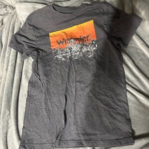 Wrangler Charcoal and Orange Mountain Graphic Tee
